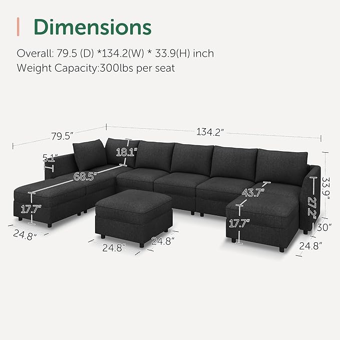 HONBAY Modular Sectional Sofa