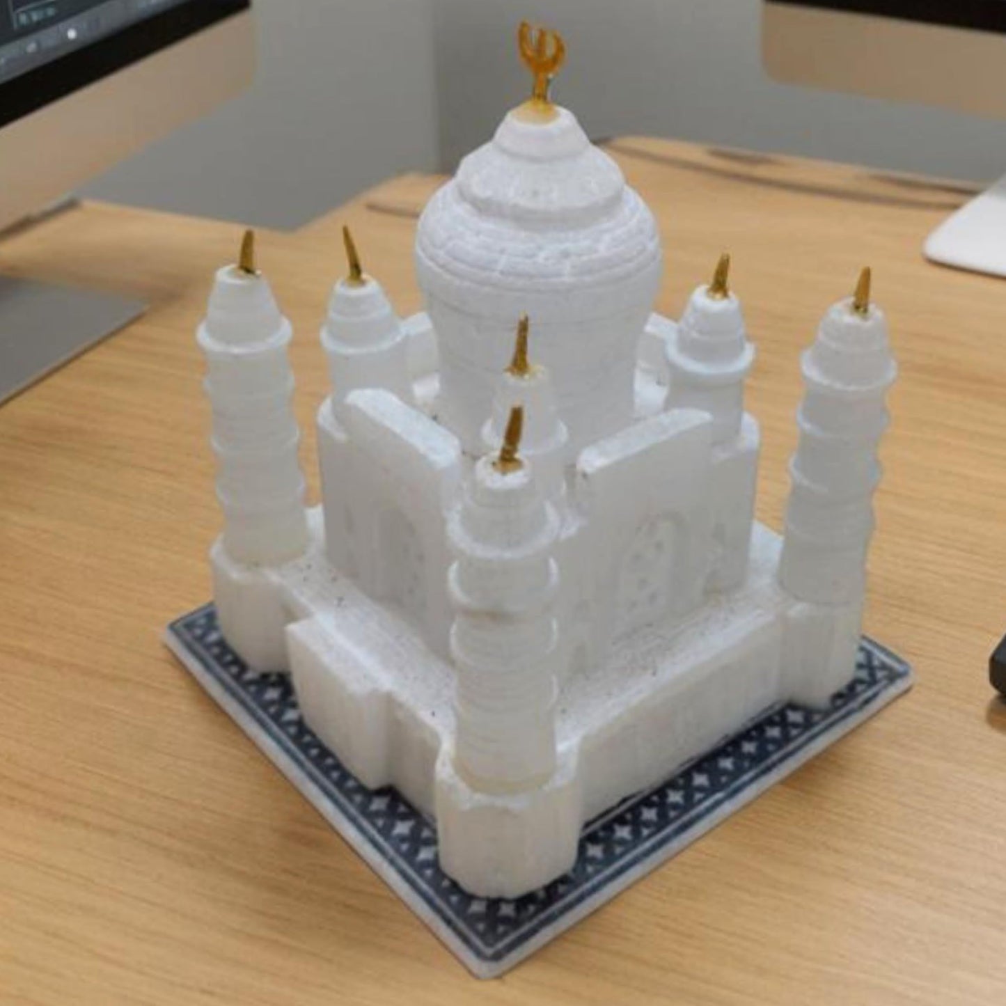 Monuments of Marble White Taj Mahal Replica Model India Agra Souvenir Collection for Decor Handmade Gift Home Decoration Small Handcrafted Miniature Architecture Love Symbol (White 3 x 3 Inch)