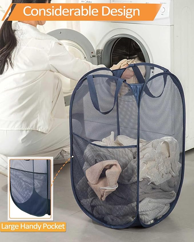 2 Pcs Durable Collapsible Laundry Baskets