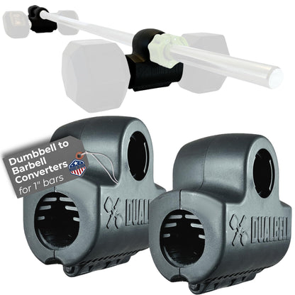 Dualbell Pair- Connect Dumbbells to Barbell (Black)