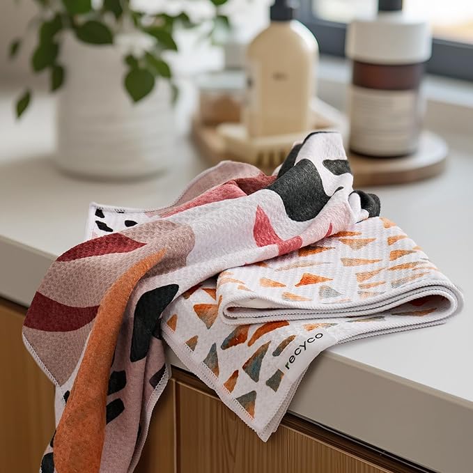 RECYCO Waffle Kitchen Towel Set of 2