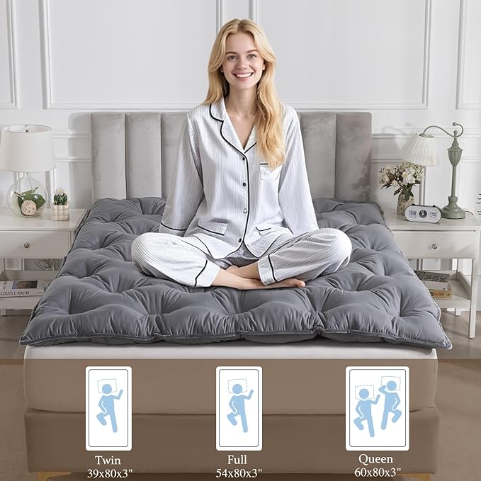 SHOUREN Japanese Futon Mattress Floor Mattress 3" Tatami Mat, Shredded Memory