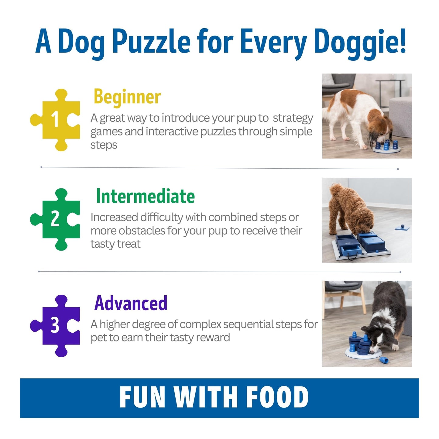 TRIXIE Flip Board Dog Enrichment Toy, Intermediate Level 2 Dog Puzzle, Interactive Treat Game