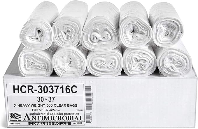 Aluf Plastics High Density Trash Bags, 30 Gallon, 16 Micron,