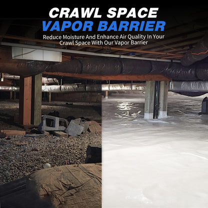 Crawldryer White Plastic Sheeting, 16 Mil 10' x 100', Crawl Space Vapor Barrier, White Vapor Barrier, Plastic Sheeting Heavy Duty, Polyethylene Plastic Rolls for Garden, Crawlspace, Basement, White