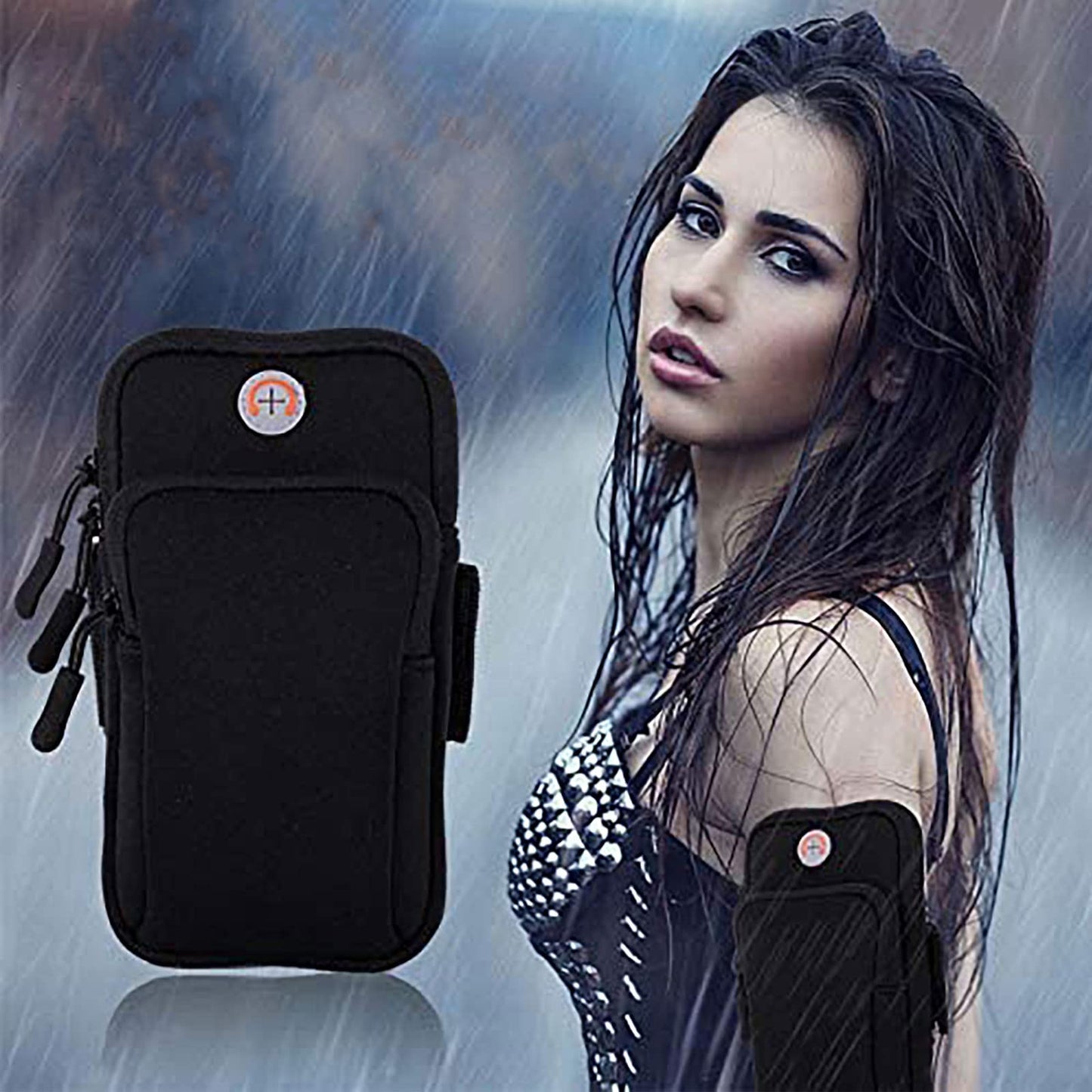 MOVOYEE Phone Holder for Running Armband iPhone 17 16 16e 15 14 13 12 11 Pro Max XS XR Plus Mini Galaxy Ultra S26 S25 S24 S23 S22 S21 Note 20 10 Pouch Bag, Arm Band Sleeve Fit Sport Gym Hiking Black