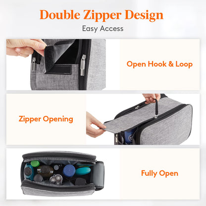 Lifewit Toiletry Bag for Men, Large Travel Shaving Dopp Kit with Double Zippers, Water-Resistant Bathroom & Travel Organizer for Full Size Toiletries and Shaving Accessories, Large, Grey