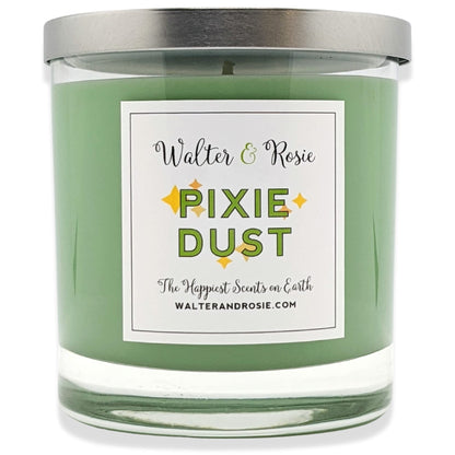 Walter & Rosie - Pixie Dust Candle 11 oz - Scented Candle - Inspired by Peter Pan - Soy Wax Blend - Up to 40 Hrs - Long Burning Candle - Reuseable Glass Jar