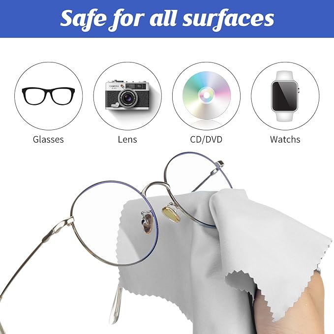 Leelosp 300 Pcs Glasses Cleaning Cloth Microfiber Glasses Wipes Assorted Colors