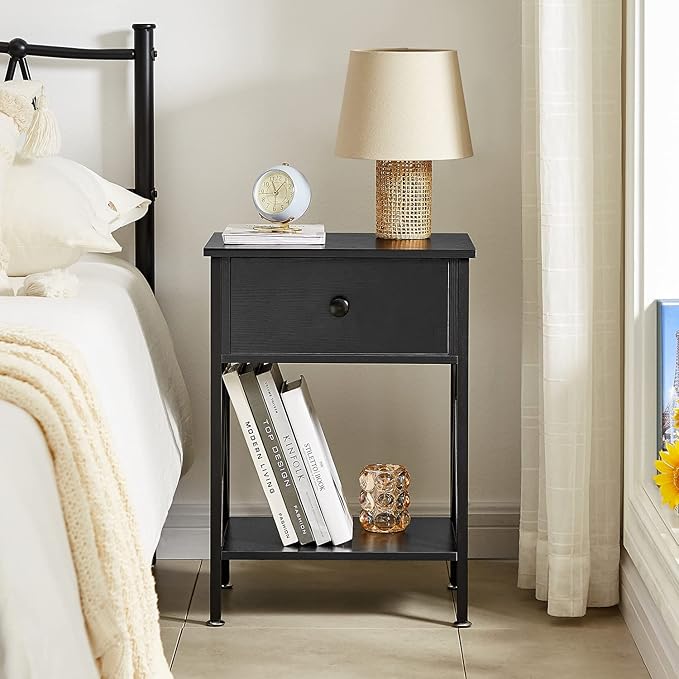 VECELO Nightstands Set of 2, Modern Bedside End Tables, Night Stands