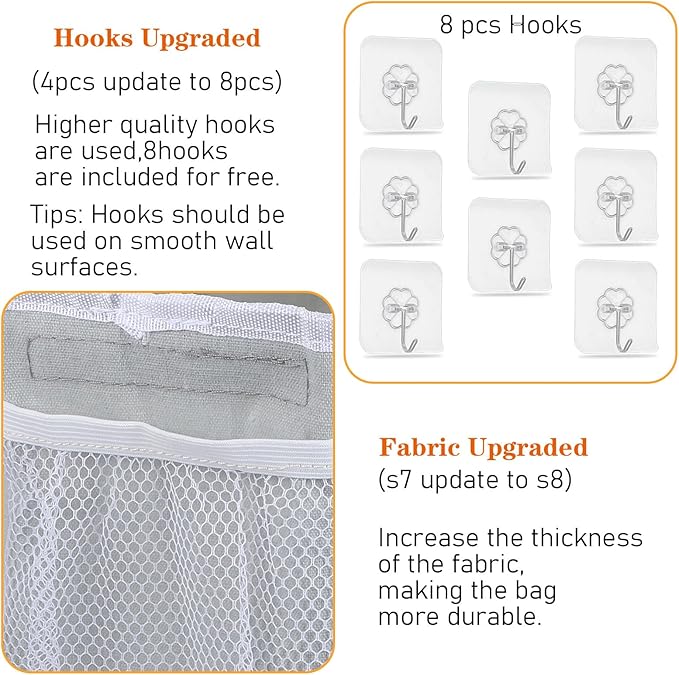 4pcs 3-pockets Wall Hanging Storage Bag, Bedside Caddy Organizer Bags, Bed