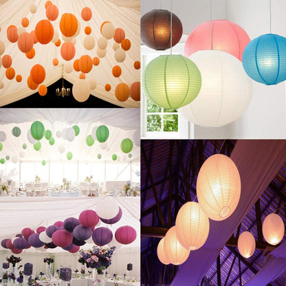 Time to Sparkle Tissue Paper Round Lanterns LampShade Lamp Shade Wedding Birthday Party Decoration | White, 30"(75cm) |