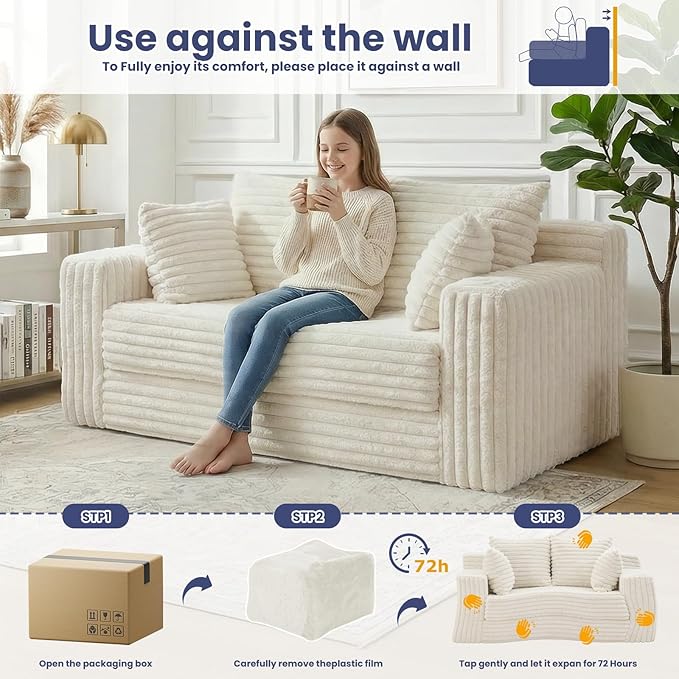 3-in-1 Convertible Sofa Bed: Boneless Loveseat Sleeper & Folding Couch Bed