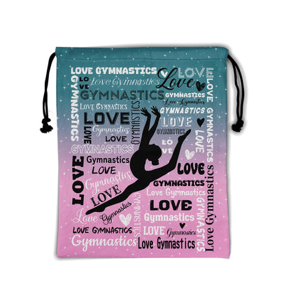 Giwawa Colorful Gymnastics Grip Bag Green Pink Adjustable Gym String Bag for Sport Travel Daily Use