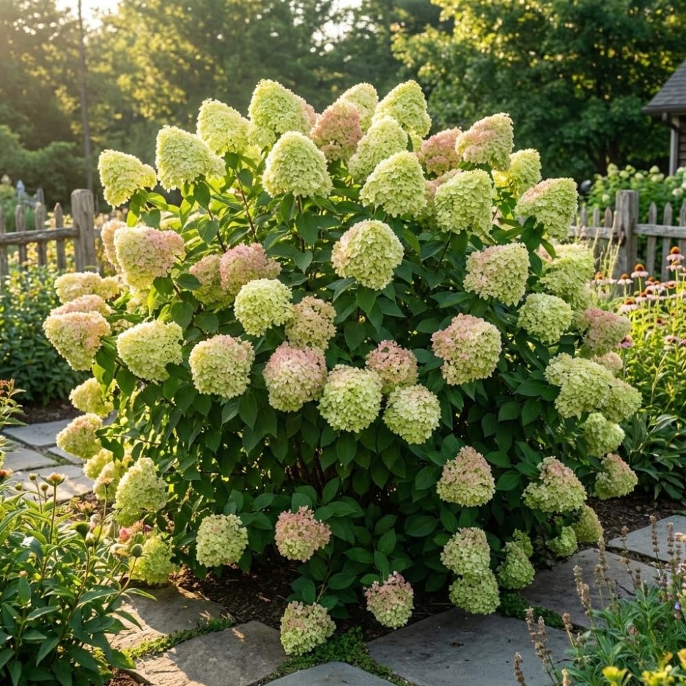 Light Lime to Pink Cream Hydrangea Plant Live Tree, Rare Color, 4" Pot, Perennial and Hardy Blooming Shrub for Garden Spring Planting