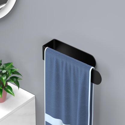 HUFEEOH Hand Towel Holder, Black Hand Towel Bar, Stainless Steel Self Adhesive Bathroom Towel Bar Stick on Wall