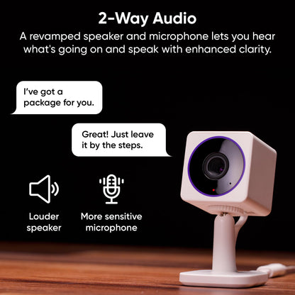 Wyze Cam OG Indoor/Outdoor 1080p Wi-Fi Smart Home Security Camera with Color Night Vision, Built-in Spotlight, Motion Detection, 2-Way Audio, Compatible with Alexa & Google, White, Free Expert Setup