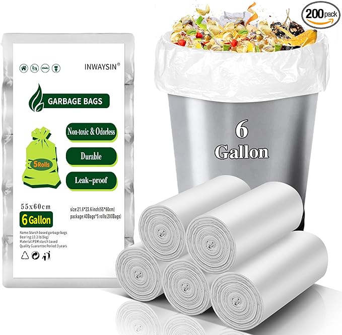 Biodegradable 6 Gallon Trash Bags Unscented