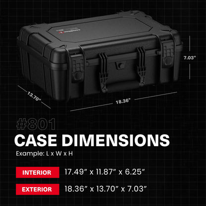 Condition 1 18" Medium Waterproof Hard Case with Foam, Model 801, Portable Protective Storage Box for Travel, Tactical Gear, Made in USA,18.36"x13.70"x 7.03" Orange