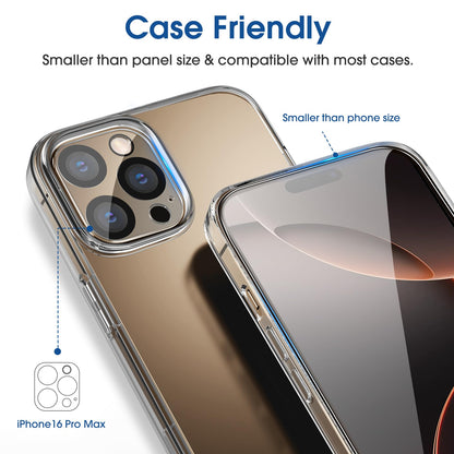 amFilm Easiest Installation OneTouch for iPhone 15 Pro Max Screen Protector [6.7 Inch] Tempered Glass + Camera Lens Protector, Auto-Alignment Tech, Bubble Free, Case Friendly, Anti-Scratch [2+2 Pack]