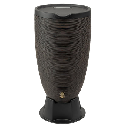 RTS Home Accents 50-Gallon Newport Rain Barrel with Stand and Removable Lid, Bronze Color