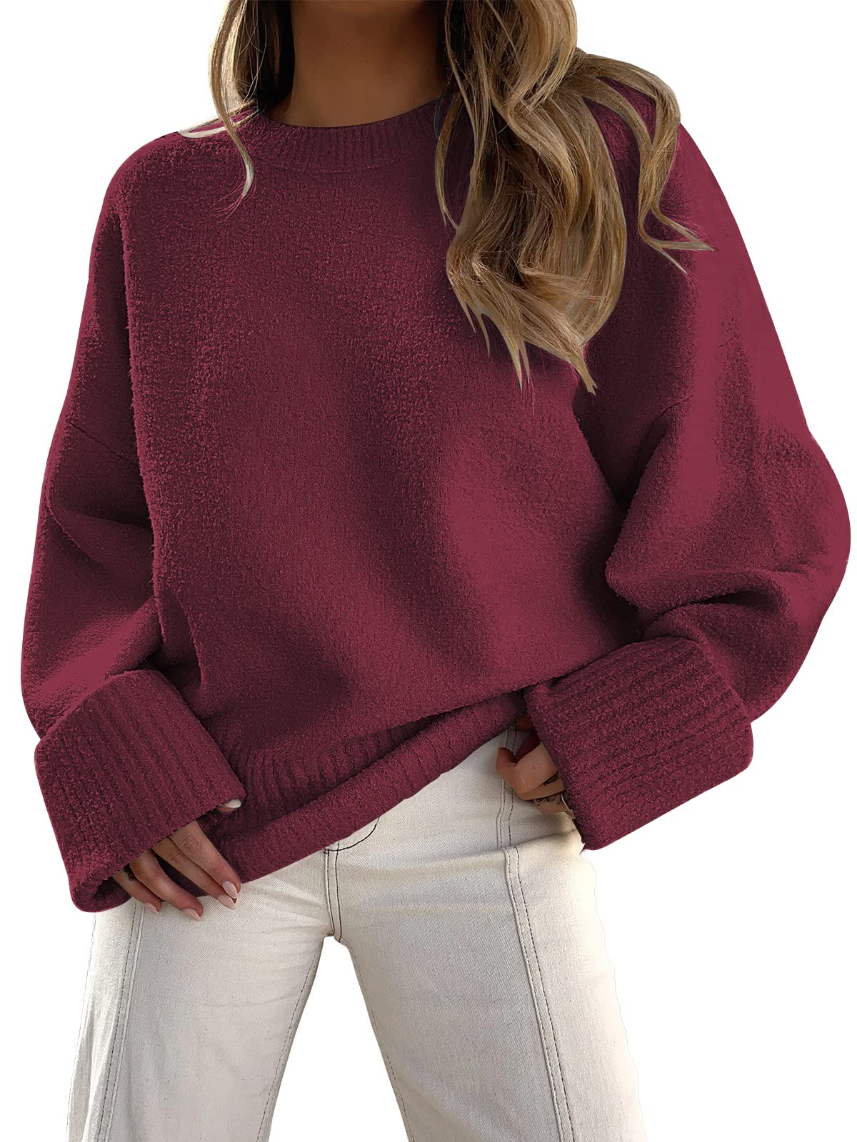 LILLUSORY Women's Oversized Sweaters Fuzzy Chunky Warm Pullover Sweater