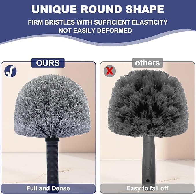 2 Pack Grey Twist-On Cobweb Duster Head Brush