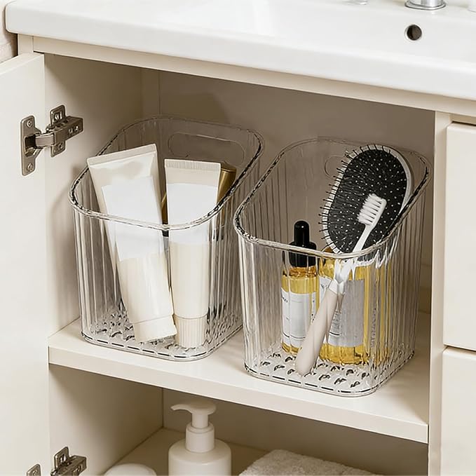 4 Pack Acrylic Wall Mounted Storage Racks, Stackable Cabinet Door Storage