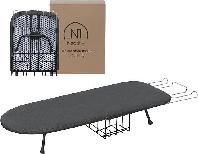 Ironing Board with Cover and Pad – Small Folding Board, Compact Tabletop