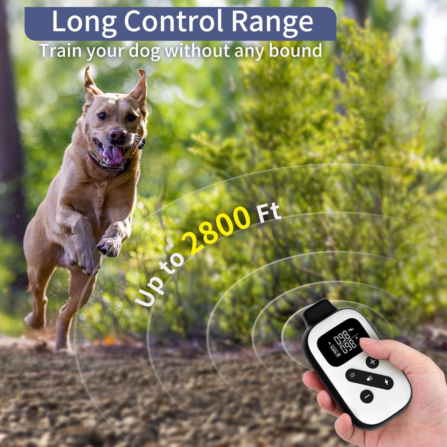 PetJoy 3 Dog Shock Collar for Large Dogs, Automatic Bark Collar with Remote, Bark and Training Collar Combo, Shock Collar with 5 Adjustable Levels of Sensitivity to Suit All Breeds of Dogs