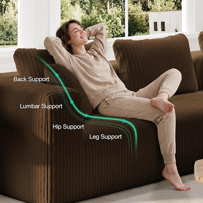 Novilla 106" Modular Sectional Sofa, Modern Cloud Sectional Couch