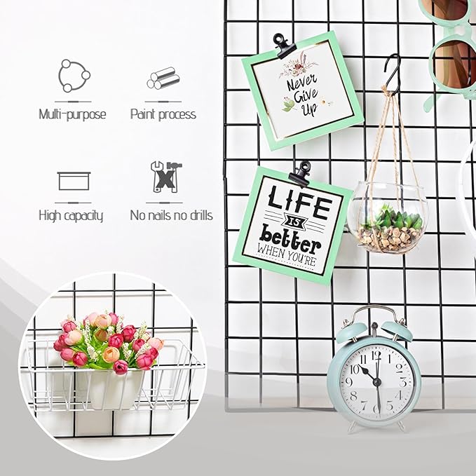 3PCS Wire Baskets, Metal Wire Storage Basket, Wall Hanging Bin and Display