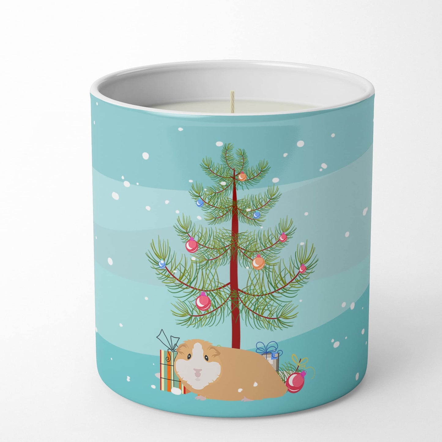 Caroline's Treasures CK4439CDL American Guinea Pig Merry Christmas 10 oz Decorative Soy Candle Nature Soy Wax Essential Oil Home Decor Ideal for Bedroom Kitchen Bath Office Gift, 10 oz