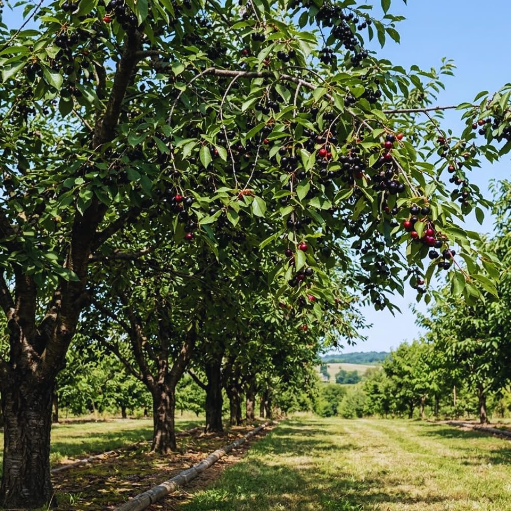 Set 2 Black Cherry Trees Live Plant, Sweet Cherry Plant Live, Wild Black Cherry Tree Plant from 1 Feet Tall