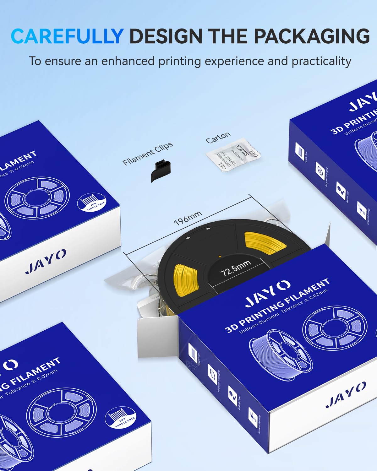 JAYO PLA+ Filament 1.75mm, PLA Plus 3D Printer, Neatly Wound Filament, Dimensional Accuracy +/- 0.02 mm, 1.1 KG Spool(2.42 LBS), Wood Farbe