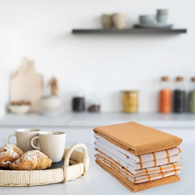 LANE LINEN Kitchen Towels Set of 6-100% Cotton, Quick-Drying 18” x 28” Dish &