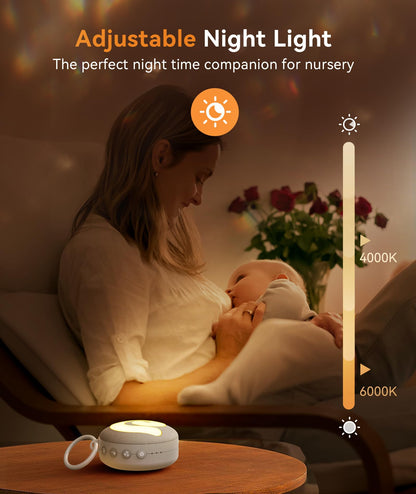Dreamegg White Noise Machine, D11 Portable Sound Machine with Night Light for Baby Kids Adults, 21 Soothing Sounds Therapy for Sleeping Nursery Travel, USB Rechargeable Continuous or Timer Baby Gift