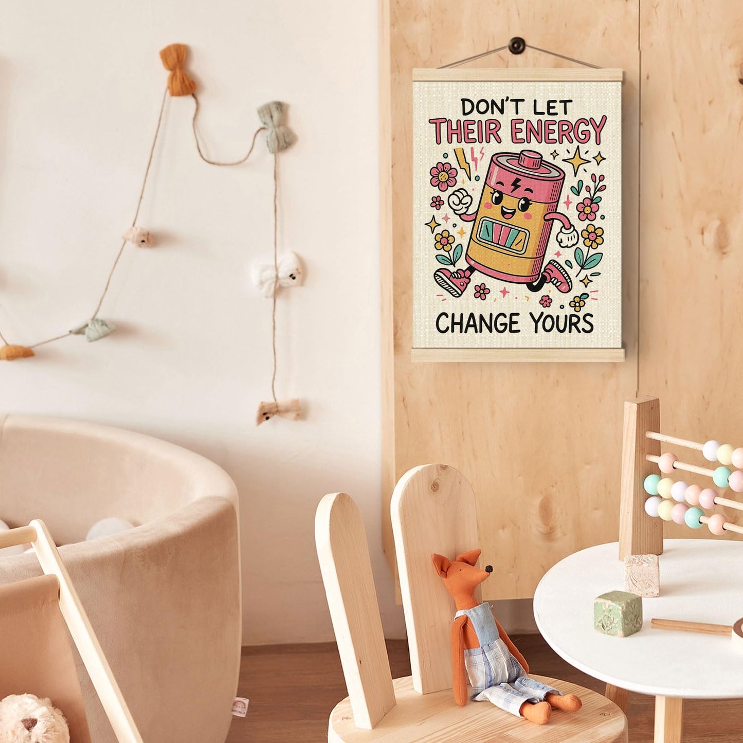Boat Wades Inspirational Mental Health Wall Art Poster Hanger Frame, Therapy Office Decor, Floral Battery Motivational Hanging Wall Decor for Classroom Home Counselor Office, 12x16 Inch