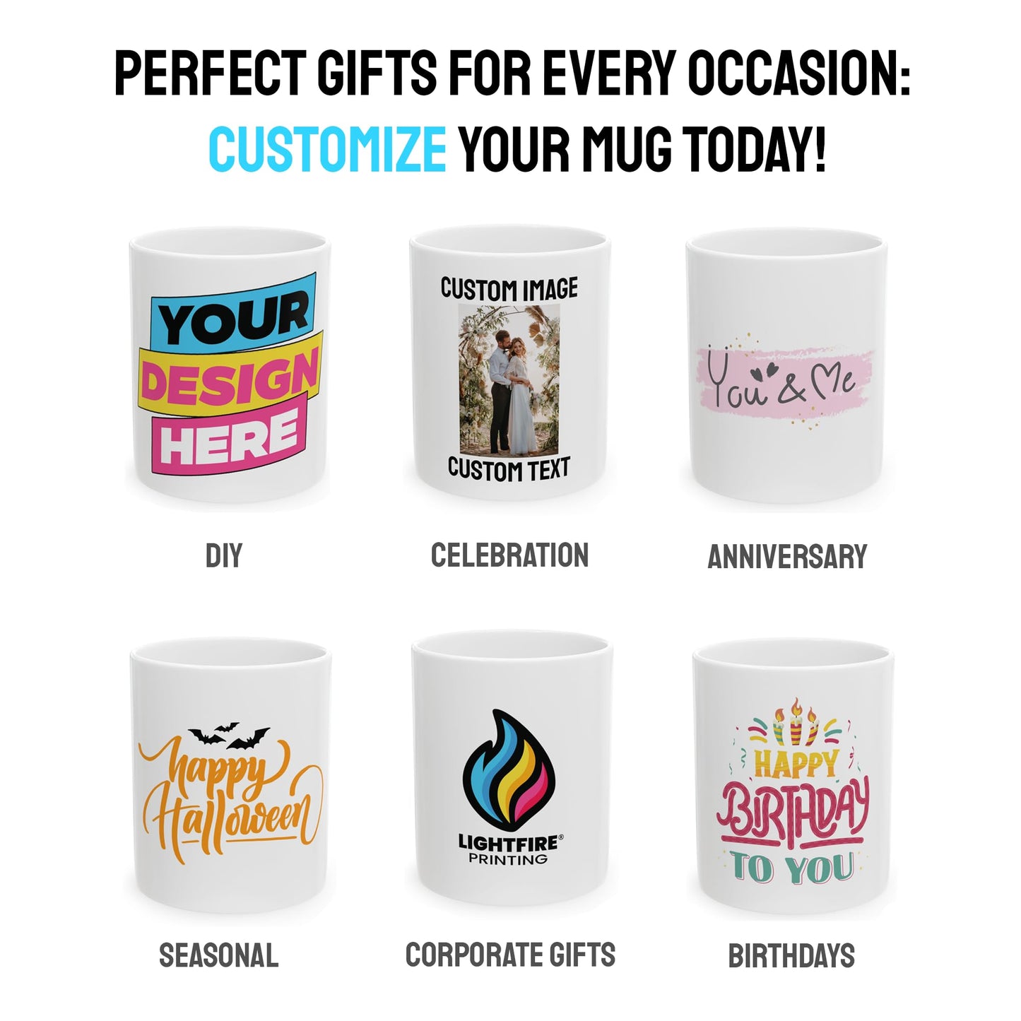 Personalized Coffee Mug – Custom Photo, Text, or Logo Ceramic Mug Tea Cup | Taza Personalizada with Picture or Message | Customized Gift Idea for Men & Women, Mom, Dad, Friends - Black/White | 11oz