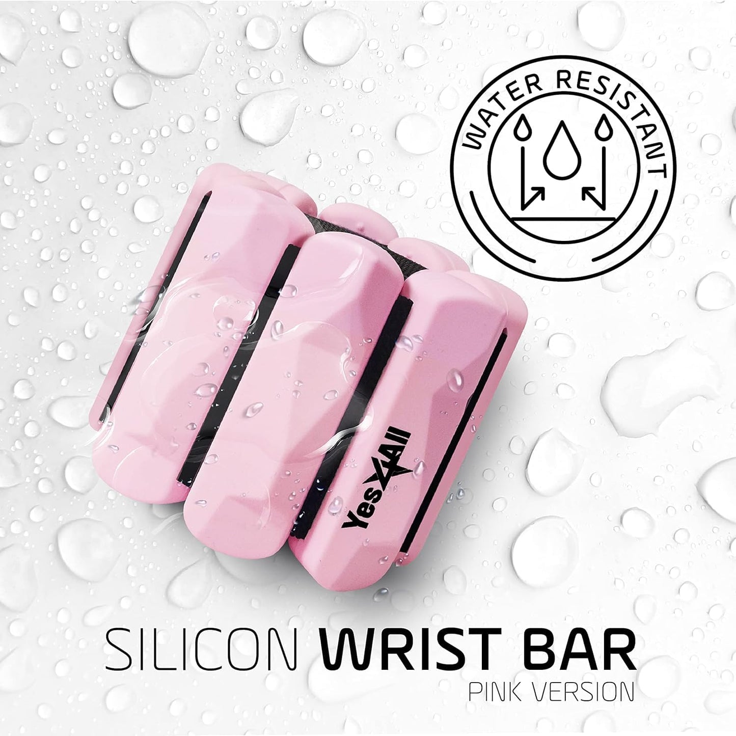 Yes4All Wrist & Ankle Weights, Adjustable Silicone Ankle weights for Women Men Home Gym Workout, Yoga, Dance, Cardio, Pilates, Aerobics, Walking and Running (1lbs/Pair) - Pink