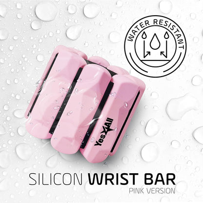 Yes4All Wrist & Ankle Weights, Adjustable Silicone Ankle weights for Women Men Home Gym Workout, Yoga, Dance, Cardio, Pilates, Aerobics, Walking and Running (1lbs/Pair) - Pink