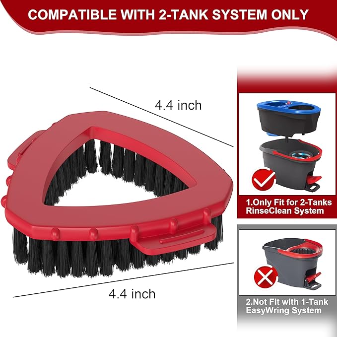 Aifacay 2-Pack Spin Mop Scrub Brush Replacement Heads Compatible