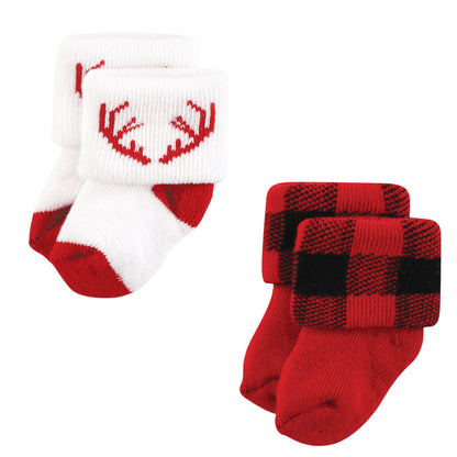 Hudson Baby Girls Unisex Cotton Rich Newborn And Terry Socks, 12 Days Of Christmas Santa, 12-24 Months, 12 Days Of Christmas Santa, 12-24 Months US