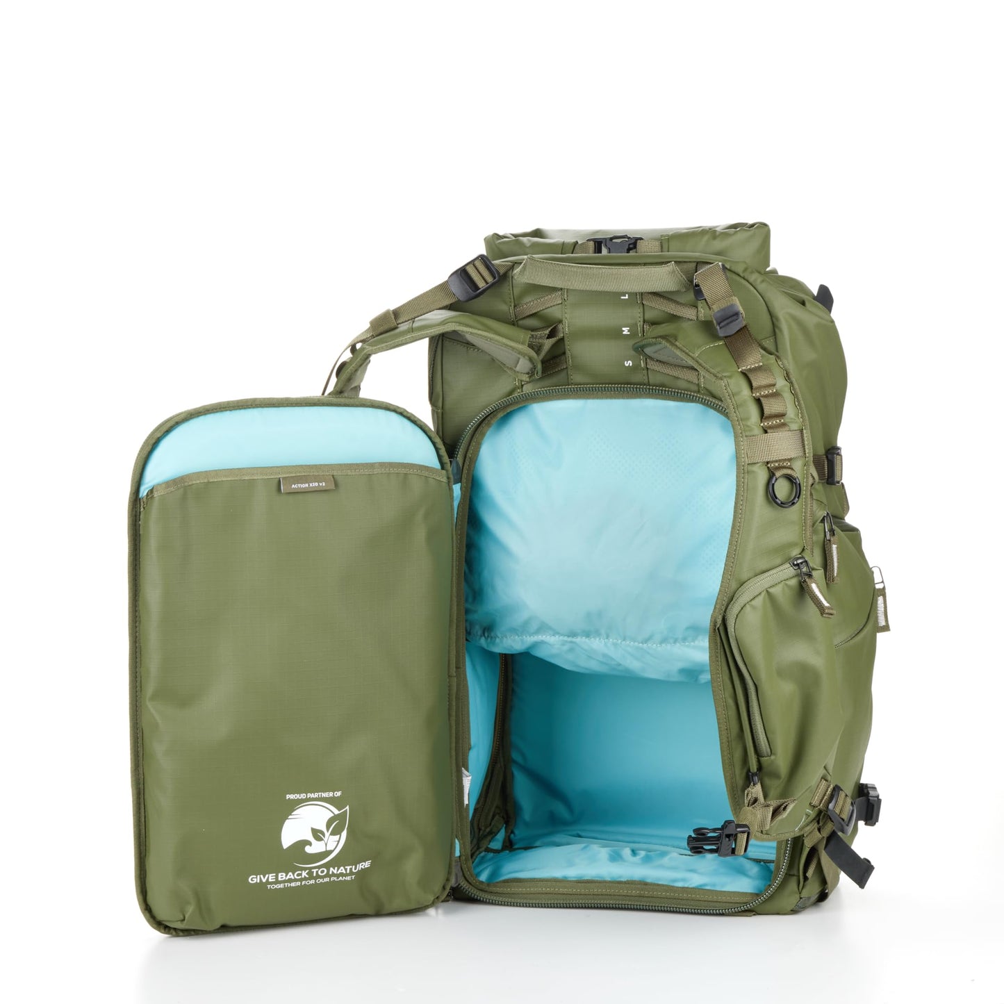 Shimoda Action X30 v2 Backpack, Outdoor Photography Adventure Pack for mirrorless and DSLR cameras, w/Modular Core Unit Compatibility, Expandable Rolltop, 16" Laptop Sleeve, Army Green