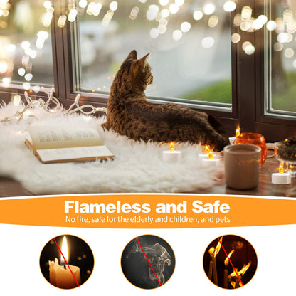 KOABY 200 Pack LED Tea Lights, Warm Yellow Flickering Lights, Last 100H+