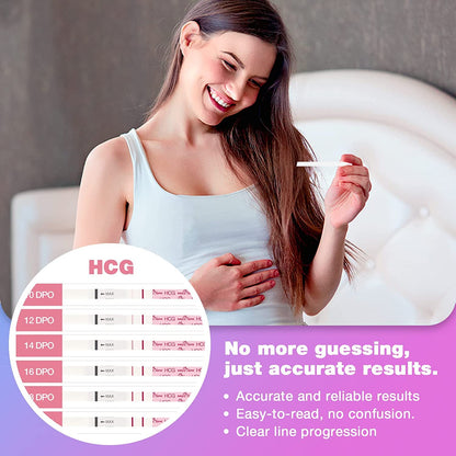 Easy@Home 50 Ovulation Test Strips and 20 Pregnancy Test Strips-Width of 5mm-Powered by Premom Ovulation Predictor iOS and Android App