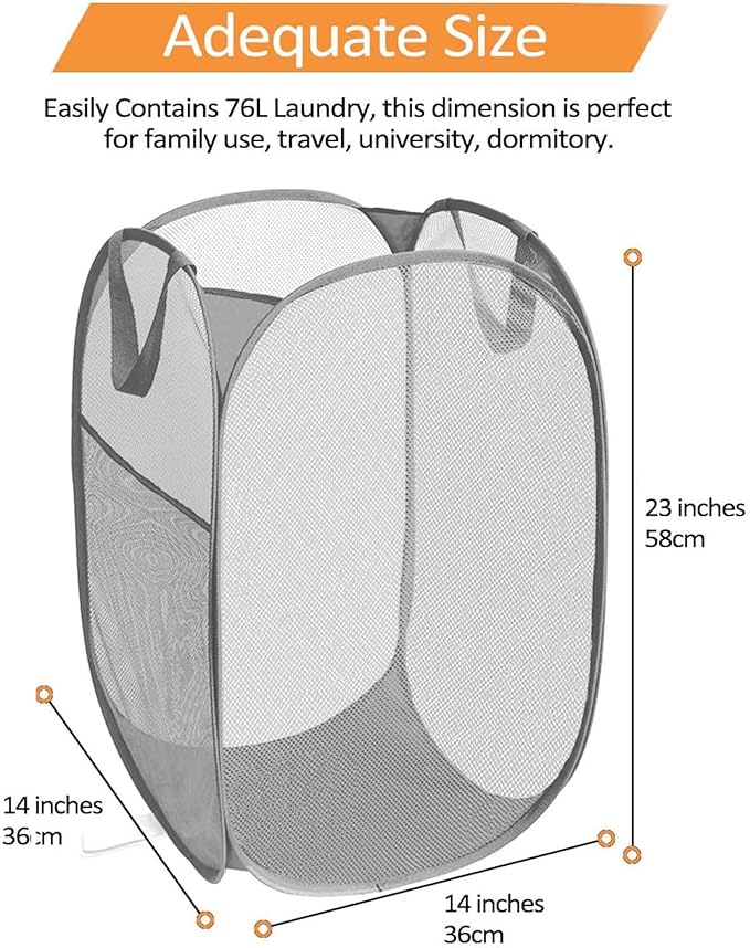 2 Pcs Durable Collapsible Laundry Baskets