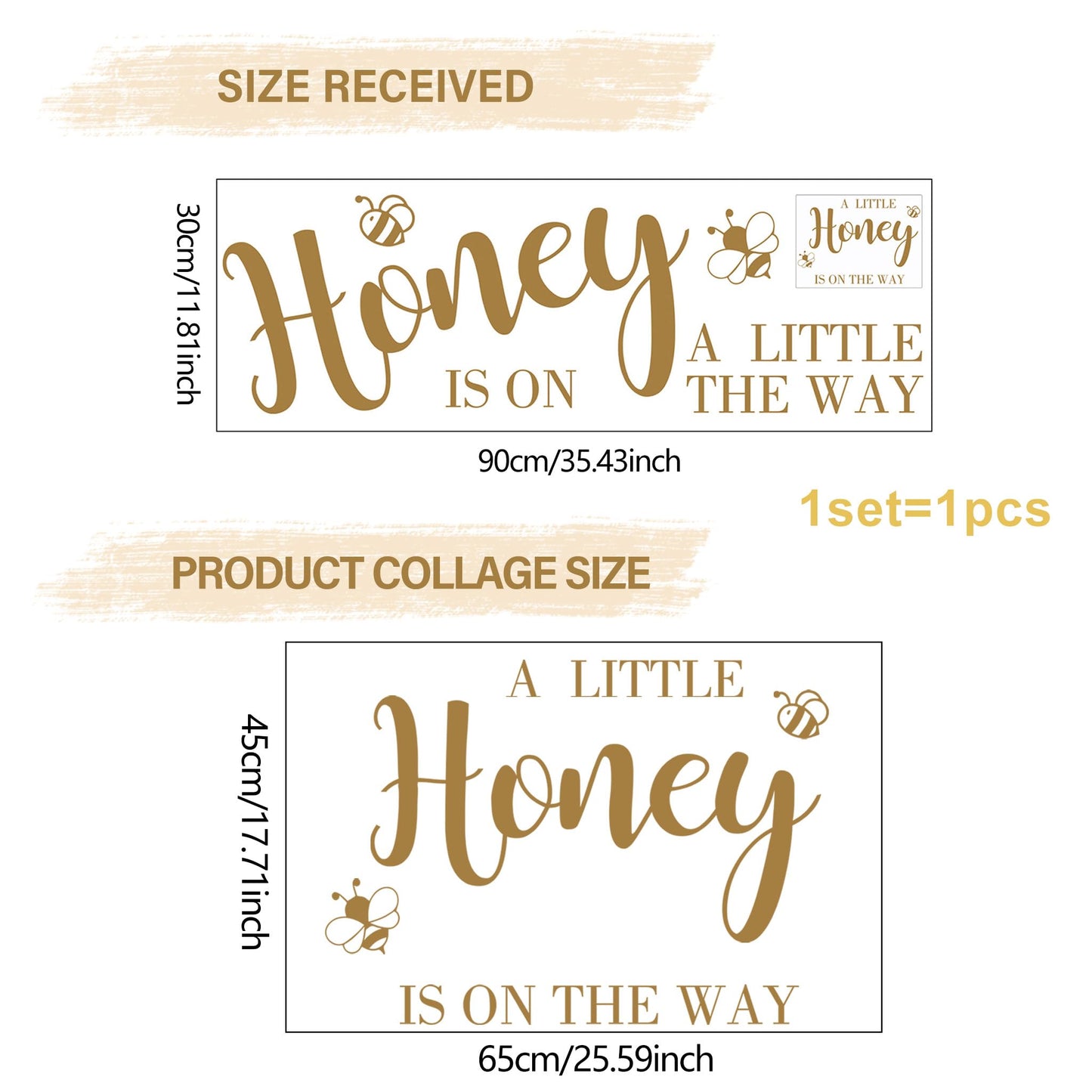 A Little Honey is on The Way Wall Decal,Bee Them Welcome Baby Shower Decor,Gender Reveal Balloon Arch Backdrop Wall Decor for Baby Party,boy and Girl Gender Reveal Backdrop Decor (Bee Them Decal)