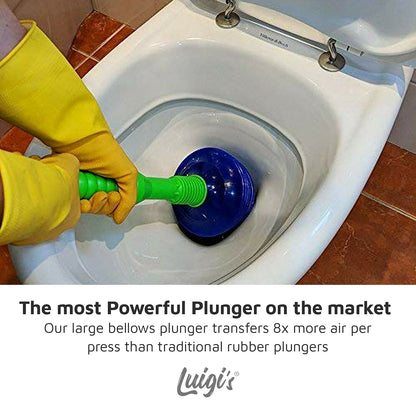 Luigi's World's Best Toilet Plunger - Plunger Toilet Unblocker Heavy Duty - Plungers for Unblocking - Unique Strongest Unblocker Tool - Plungers for Unblocking - Clog Remover Tool