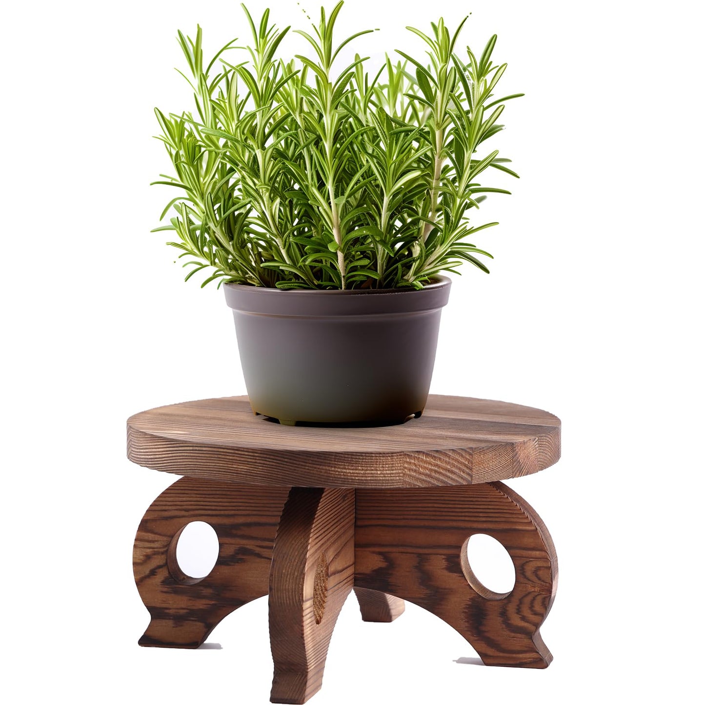 VZODESR Decorative Corner Planter Wooden Plant Stands Indoor Plant Holder Riser Round Display Stands Farmhouse Display Stool Flower Holder Pedestal Board Pine